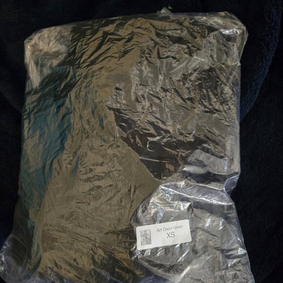 Art Deco Ruched Gown by La Femme En Noir - Picture 4 of 5